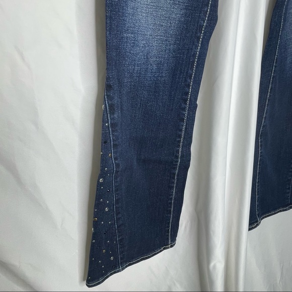 Rock & Republic Kasandra Ankle Spike Embellished Dark Wash Stretch Jeans 6M - Picture 2 of 11